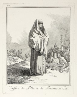 Headdress for Girls and Women in summer, plate three from Divers Habillements des Peuples du Nord,