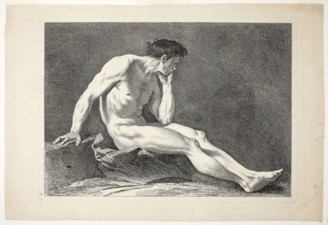 Figure, from Six Figures Académiques, n.d., Carle Vanloo, French, 1705-1765, France, Etching on