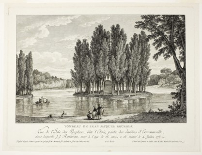 Tomb of Jean Jacques Rousseau, 1778, Jean Michel Moreau, French, 1741-1814, France, Etching on