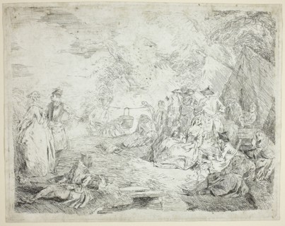 Troops Resting, n.d., Jean-Baptiste Pater, French, 1695-1736, France, Etching on ivory laid paper,