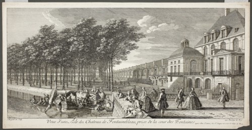 View of a Wing of the Palace of Fontaineblue, Comprising the Fountain Court, n.d., Jacques Rigaud,