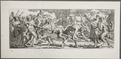 Offering to Bacchus, plate one of four from Le Travaux de la Vendange, 1750, Joseph–Marie Vien, the