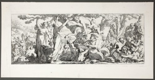 Harvest of Grapes, plate two of four from Le Travaux de la Vendange, 1750, Joseph–Marie Vien, the