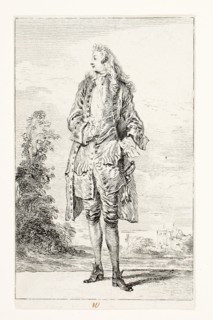 Gentleman, Hand in Vest, c. 1710, Jean Antoine Watteau, French, 1684-1721, France, Etching on ivory