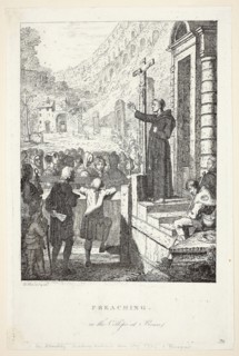 Preaching in the College at Rome, 1773/75, David Allan, Scottish, 1744-1796, Scotland, Etching on