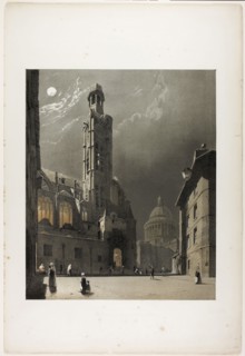 St Etienne du Mont and the Pantheon, Paris, plate 20 from Picturesque Architecture in Paris, Ghent,