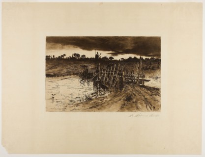 Landscape with Mill and a Wooden Bridge, 1883, Mary Nimmo Moran, American, 1842-1929, United