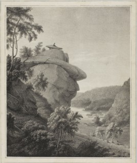Jefferson’s Rock, 1826, Rembrandt Peale, American, 1778–1860, United States, Lithograph on cream