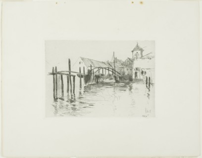 Dock at Newport, 1893, John Henry Twachtman, American, 1853-1902, United States, Etching on ivory