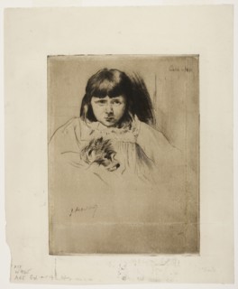 Caro, 1890, Julian Alden Weir, American, 1852-1919, United States, Drypoint on cream laid paper,