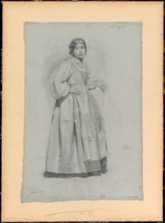 Italienne (Gaëta), 1856/57, Edgar Degas, French, 1834–1917, France, Graphite, with stumping, on
