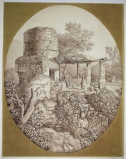 Group of People on a Terrace, 1797, Jacob Philipp Hackert, German, 1737-1807, Germany, Pen and