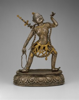 Tantric Female Enlightened Being (Vajrayogini) Holding a Skull Cup, 18th century, Central Tibet,