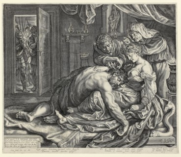 Samson and Delilah, c. 1612, Jacob Matham (Dutch, 1571–1631), after Peter Paul Rubens (Flemish,