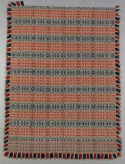 Coverlet, 1820/40, United States, Probably Pennsylvania, Pennsylvania, Cotton and wool, composite