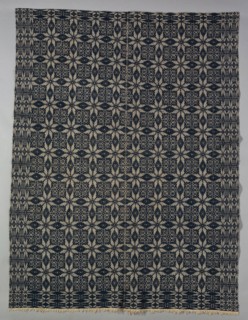 Coverlet, 1820/40, United States, Probably Pennsylvania, Pennsylvania, Cotton and wool, plain weave
