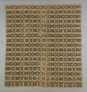 Coverlet, 1820/40, United States, Probably Pennsylvania, Pennsylvania, Cotton and wool, plain weave