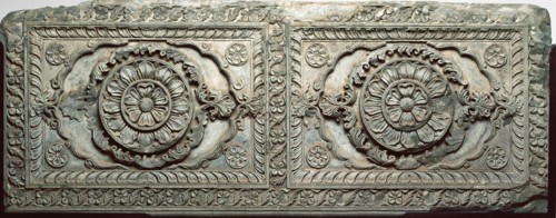 Architectural relief panel with floral design, Mughal period, 18th century, India, India, Slate, 52