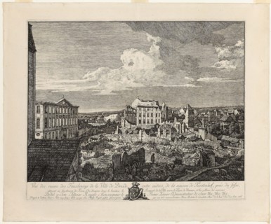 The Ruins of the Pirnaischer Suburb with the Palais Fürstenhof, 1766, Bernardo Bellotto, Italian,