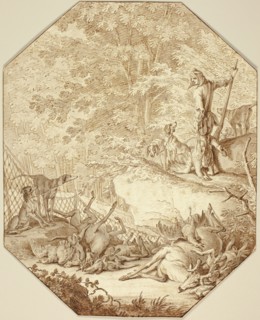 The Industrious Hunter, in Spring, n.d., Johann Elias Ridinger, German, 1698-1767, Germany, Pen and