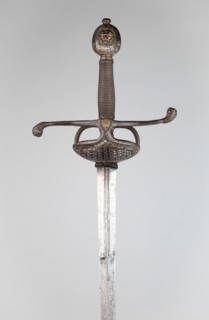Sword (Pappenheimer Rapier), c. 1630, Dutch, Netherlands, Steel, silver, gilding, wood, and