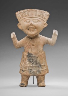 Standing, Smiling Figure with Hands Raised, A.D. 600/900, Remojadas, Veracruz, south-central Gulf