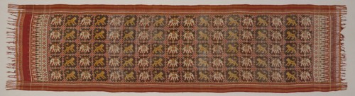 Ceremonial Cloth with Pattern of Elephants and Tigers, 19th century, India, Gujarat, India, Silk,