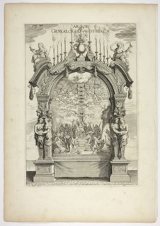 Genealogical Tree of the Austrian Royal Family, plate 32 from Casperius Gevartius, Pompa Introitus