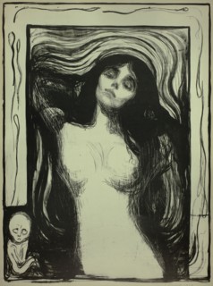 Madonna, 1895, Edvard Munch, Norwegian, 1863-1944, Norway, Lithograph in black on green wove paper,