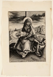 Pietà, c. 1550, Unknown artist, Netherlandish, 16th century, Netherlands, Engraving with etching in