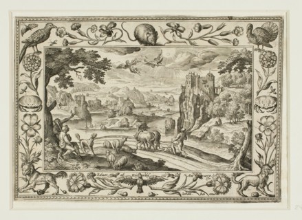 The Fall of Icarus, from Landscapes with Old and New Testament Scenes and Hunting Scenes, 1584,