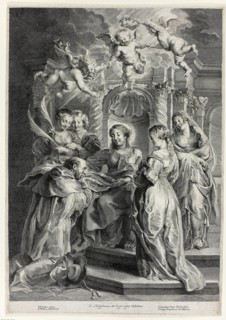 St. Ildefonso before the Virgin, 1638, Hans Witdoeck (Flemish, 1615-after 1642), after Peter Paul