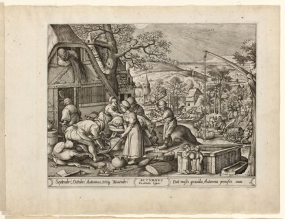 Autumn, from The Four Seasons, 1570, Pieter van der Heyden (Flemish, c. 1530–after 1584), after