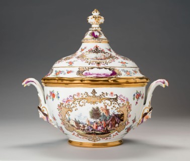 Covered Tureen and Stand (One of a Pair), c. 1740, Meissen Porcelain Manufactory, Germany, founded