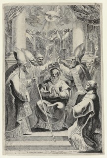 Consecration of the Bishop of Noyon with Scene of Pentecost Above, 1640/57, Pieter Claesz. Soutman