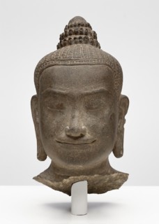 Head of a Buddhist Deity, Possibly Prajnaparamita, Angkor period, late 12th/early 13th century,