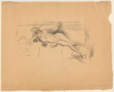 Nude Model, Reclining, 1893, James McNeill Whistler, American, 1834-1903, United States, Transfer