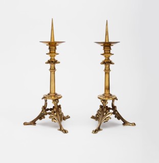 Pair of Altar Candlesticks, 1862, Eugène Emmanuel Viollet-le-Duc, French, 1814-1879, Made by