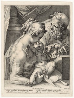 The Holy Family, c. 1589, Hendrick Goltzius (Dutch, 1558-1617), after Bartholomaeus Spranger