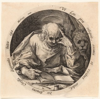 Saint Mark, plate two from The Four Evangelists, 1588, Jacob de Gheyn II (Dutch, 1565-1629), after