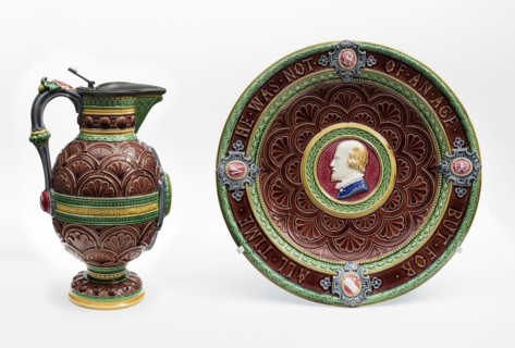 Shakespeare Ewer and Basin, Ewer: 1873, Basin: 1871, Minton Pottery and Porcelain Factory,