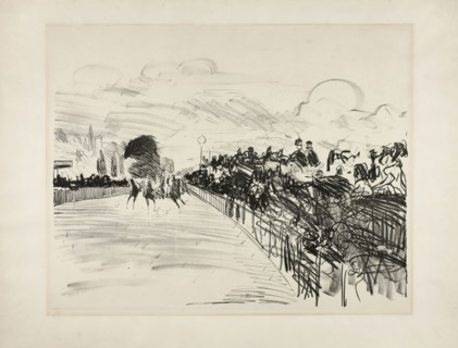 The Races, 1865–72, Édouard Manet, French, 1832-1883, France, Lithograph in black on chine collé,
