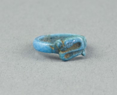 Ring: Figure of Serpent Uto (?), New Kingdom, Dynasty 18 (about 1390 BC), Egyptian, Egypt, Faience,