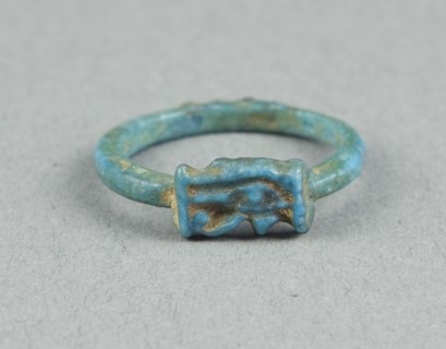 Ring: Udjat Eye, New Kingdom, late Dynasty 18 (about 1325 BC), Egyptian, Egypt, Faience, W. 0.6 cm
