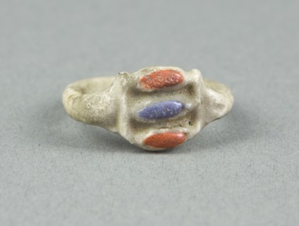 Ring with Inlaid Openwork Bezel, New Kingdom, Dynasty 18 (about 1350 BC), Egyptian, Egypt, Faience,