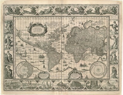 Map, Nova totius terrarum orbis geographica ac hydrographica tabula auct. Guiljelmo Blaeuw J.a