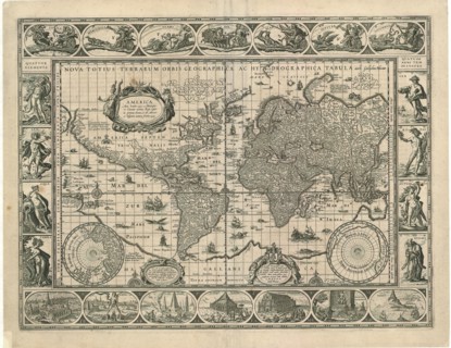 Map, Nova totius terrarum orbis geographica ac hydrographica tabula auct. Guiljelmo Blaeuw J.a
