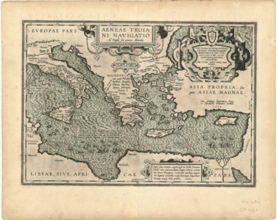 Map, Aeneae Troiani Navigatio Ad Virgilij sex priores Aeneidos, Abraham Ortelius (1527-1598),