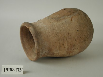 Egyptian, Bag-shaped Pot, between 3300 and 3100 BCE, Terracotta, Overall: 8 × 5 5/8 inches (20.3 ×