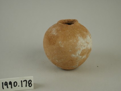 Egyptian, Ovoid Jar, between 3500 and 3100 BCE, Terracotta, Overall: 3 1/8 × 3 inches (7.9 × 7.6